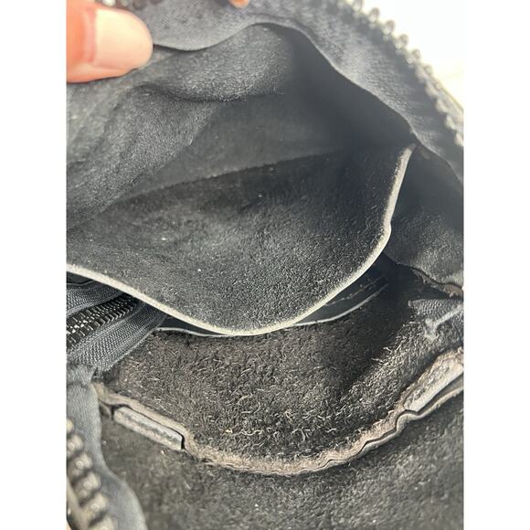 Leather Biker Bag Motorcycle Pouch Black Fringe Casper’s Leather USA Small - Picture 12 of 13